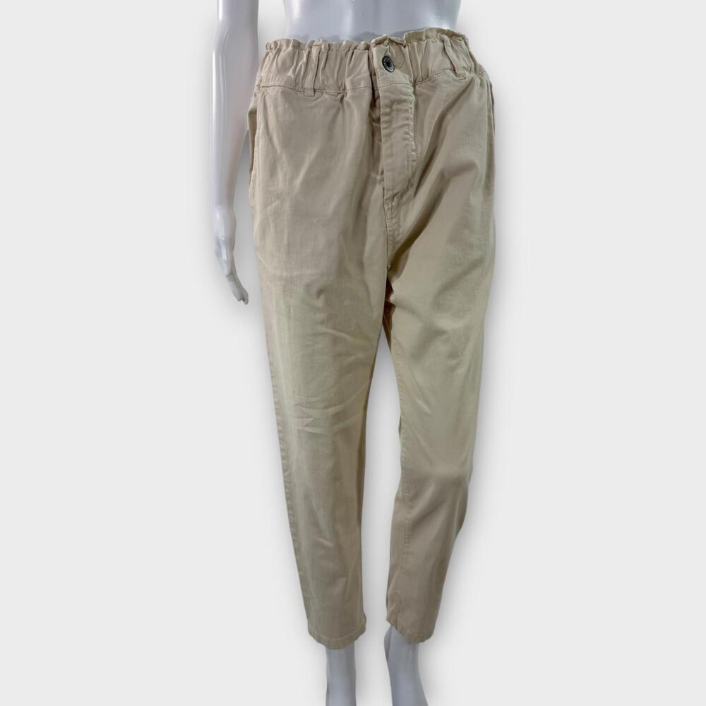 Andrea Sassi Firenze Women’s Size Small Beige Brown Cotton Blend Casual Pants